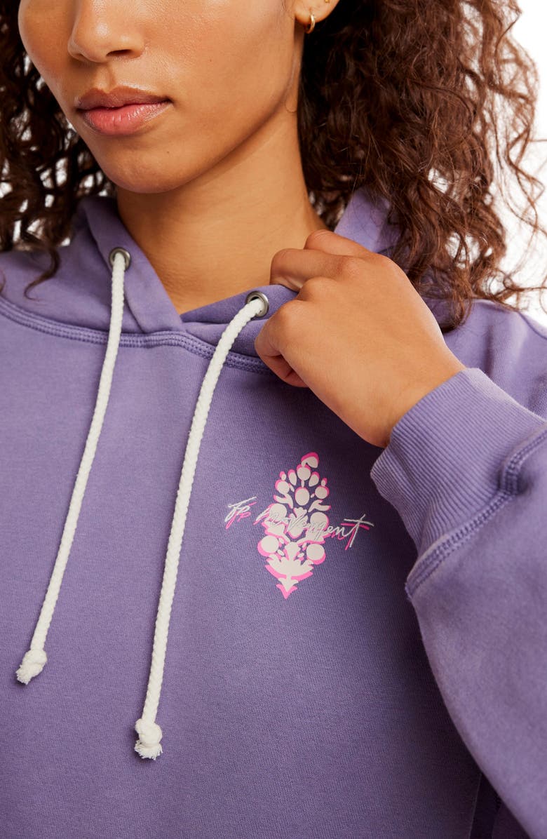 Free People FP Movement Final Call Graphic Hoodie, Alternate, color, Graphite Combo