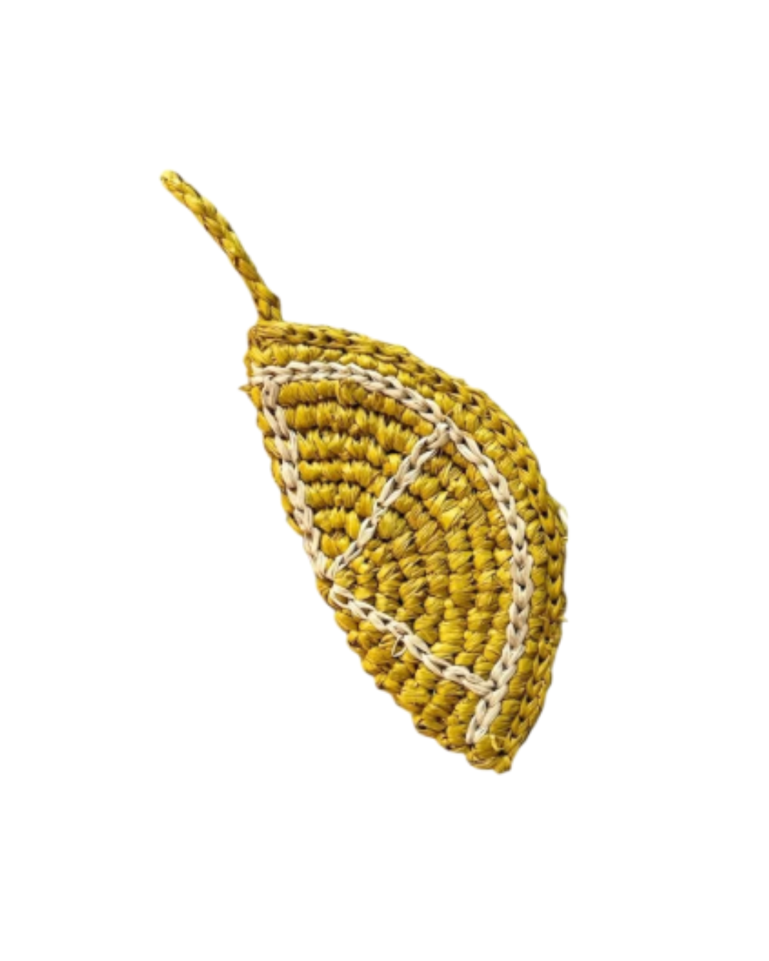 Lemon Raffia Keyring, Main, color, Lemon