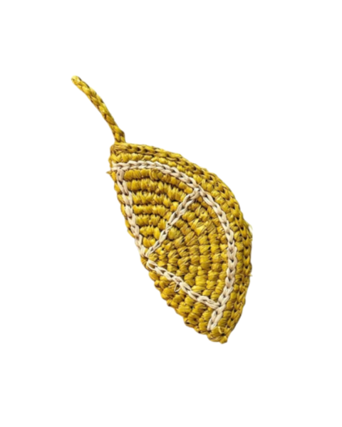 Lemon Raffia Keyring