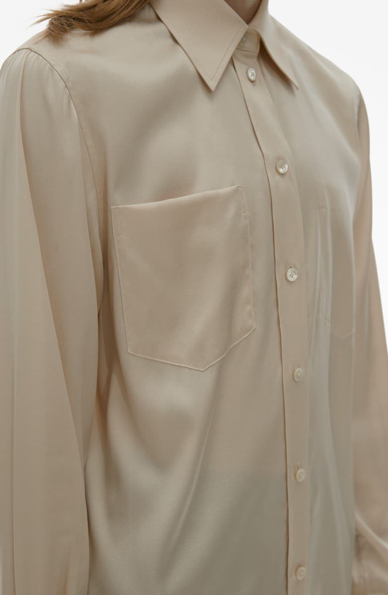 Helmut Lang Core Silk Blend Button-Up Blouse, Alternate, color, 