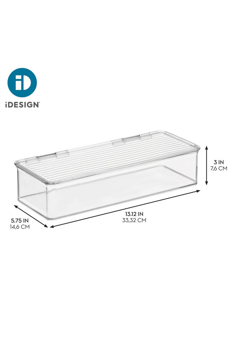 iDesign Stackable Hinged-Lid Pantry Storage Box - Set of 4 - Clear, Alternate, color, Clear