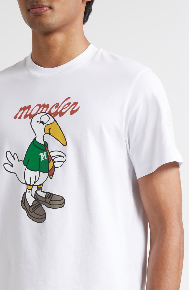 Moncler Monduck Mascot Cotton Graphic T-Shirt, Alternate, color, Brilliant White