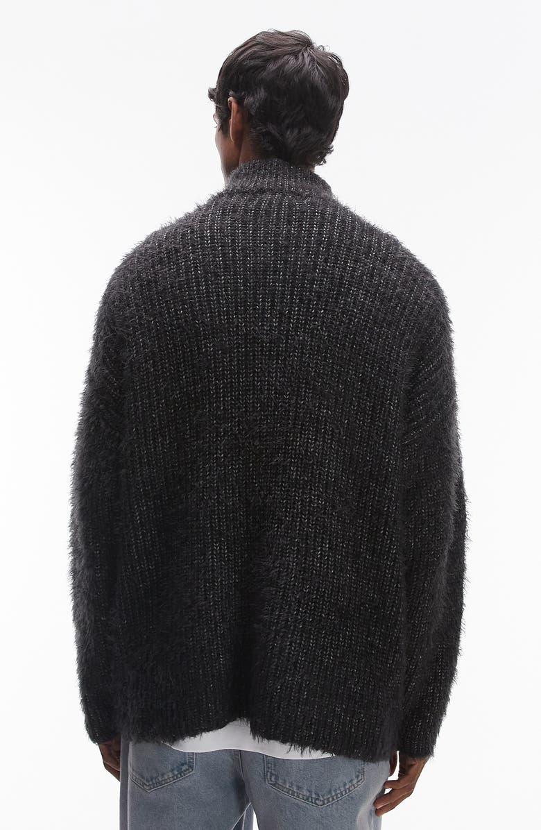 Topman Fluffy Quarter Zip Sweater, Alternate, color, 