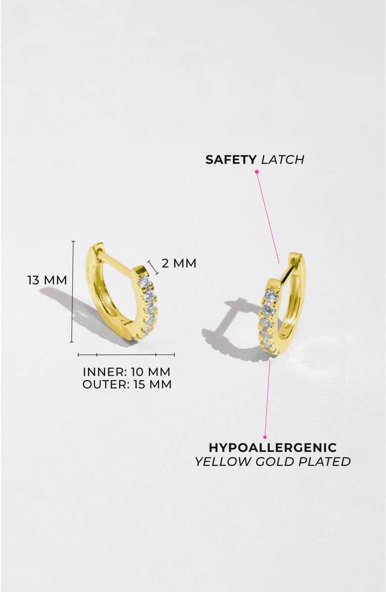 In Season Jewelry Small Multi Clear Cubic Zirconia Huggie Plated Earrings, Alternate, color, 