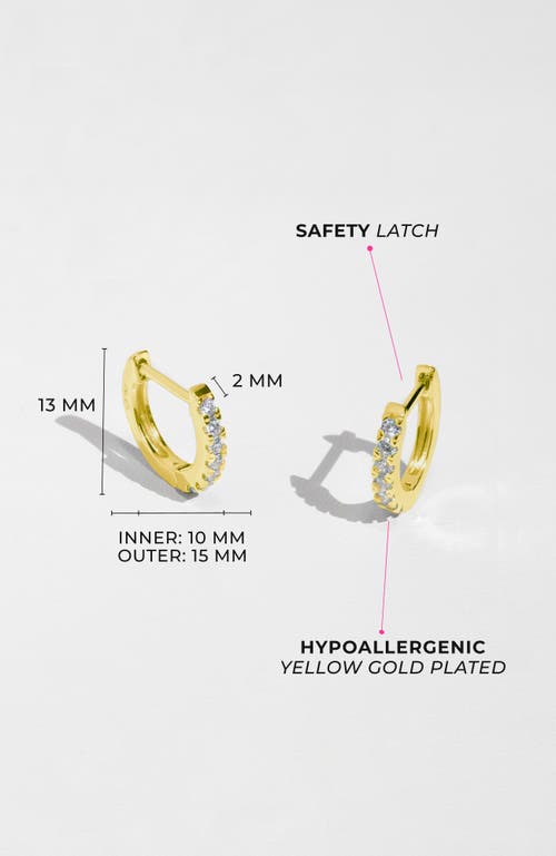In Season Jewelry Small Multi Clear Cubic Zirconia Huggie Plated Earrings