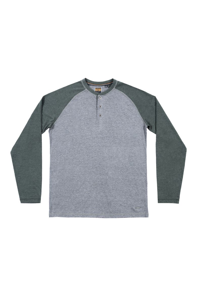Heathered Long Sleeve Henley T-Shirt, Main, color, OLIVE