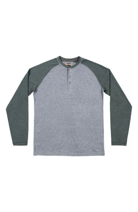 Heathered Long Sleeve Henley T-Shirt