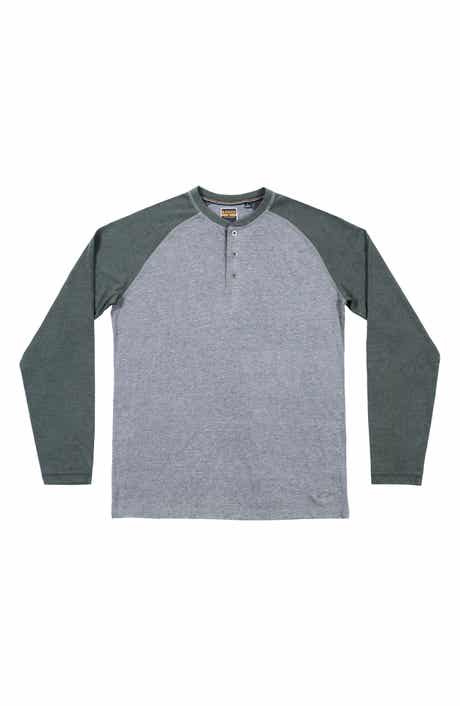 BURNSIDE Heathered Long Sleeve Henley T-Shirt