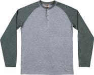 BURNSIDE Heathered Long Sleeve Henley T-Shirt