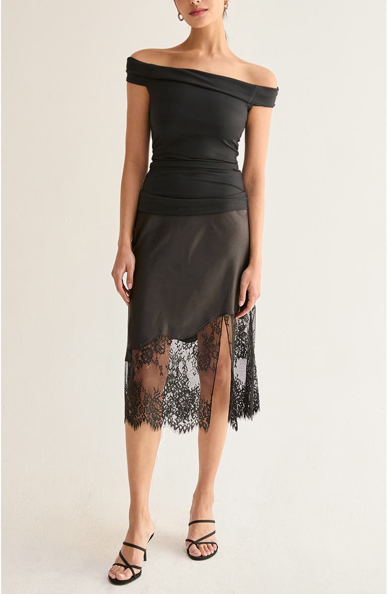 CRESCENT Beaded Mini Skirt, Alternate, color, Black