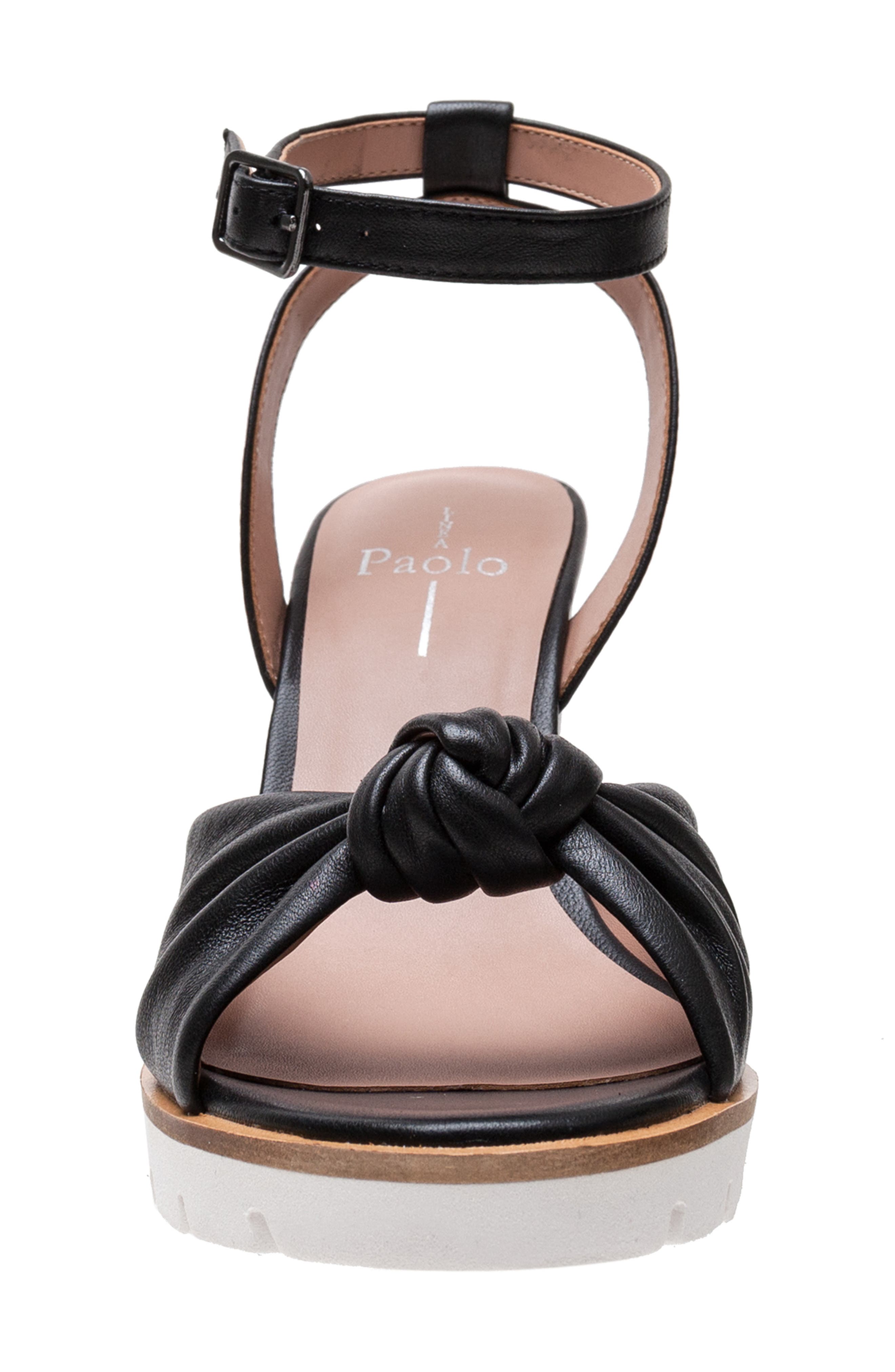 Linea Paolo Eliana Ankle Strap Wedge Sandal, Alternate, color, Black