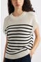  Ivory T- Black Lake Stripe
