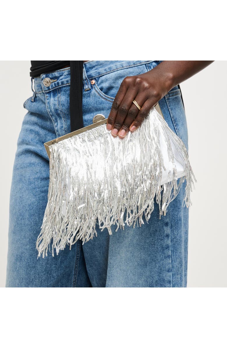 URBAN EXPRESSIONS HANDBAGS Celestia Evening Bag, Alternate, color, Silver