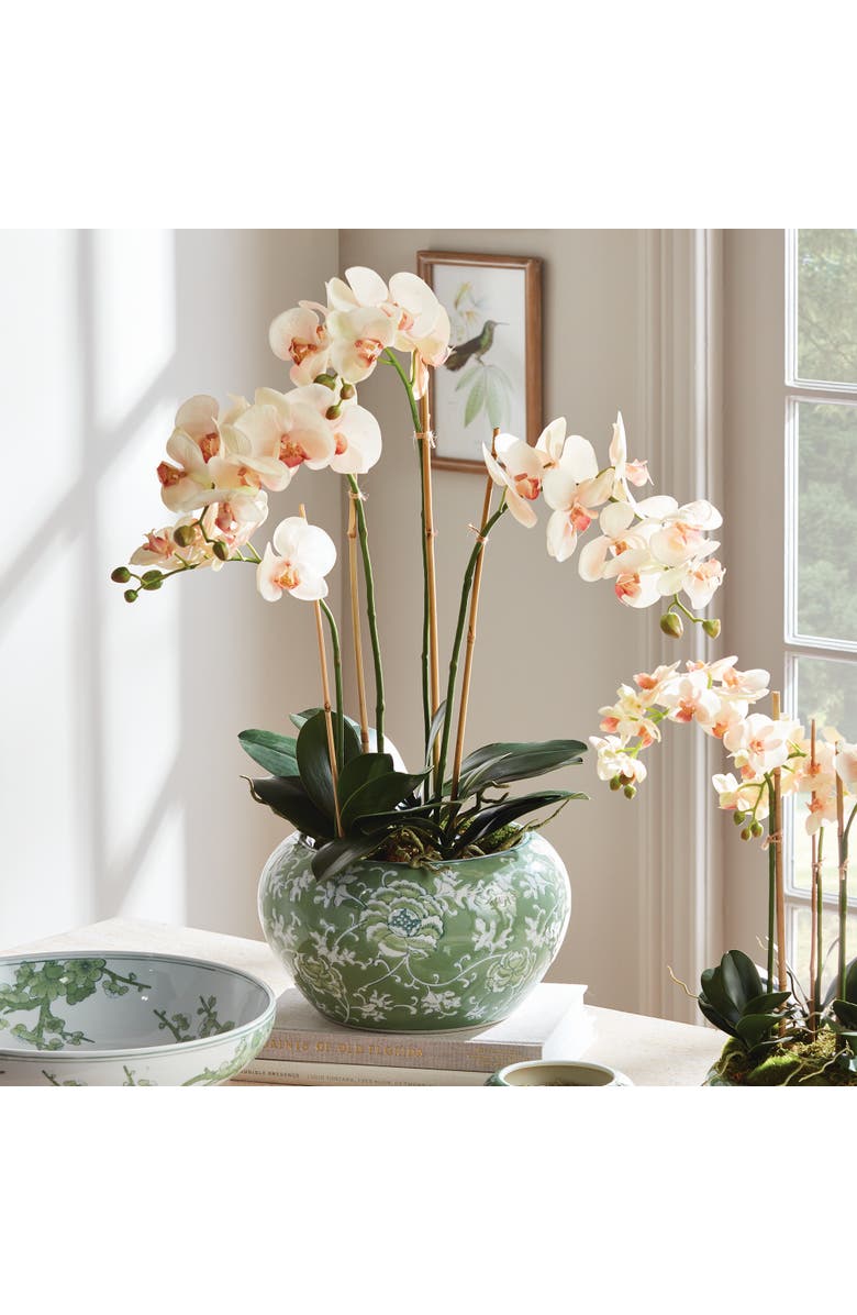 Napa Home & Garden Imperial Lotus Planter Small - Green & White Chinoiserie, Alternate, color, Green