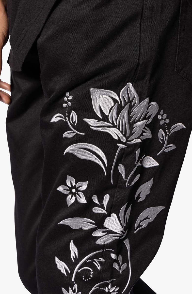 mnml B690 Floral Embroidery Flare Leg Jeans, Alternate, color,