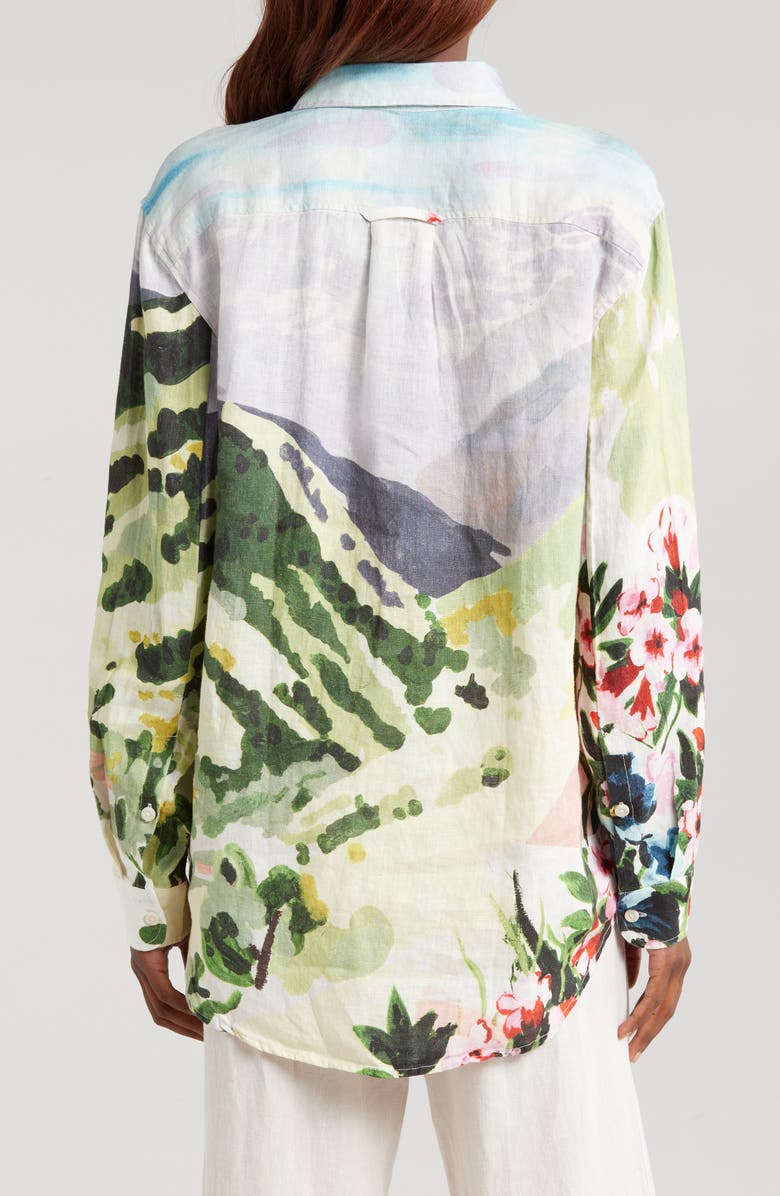 Desmond & Dempsey Landscape Linen Pajama Button-Up Shirt, Alternate, color,