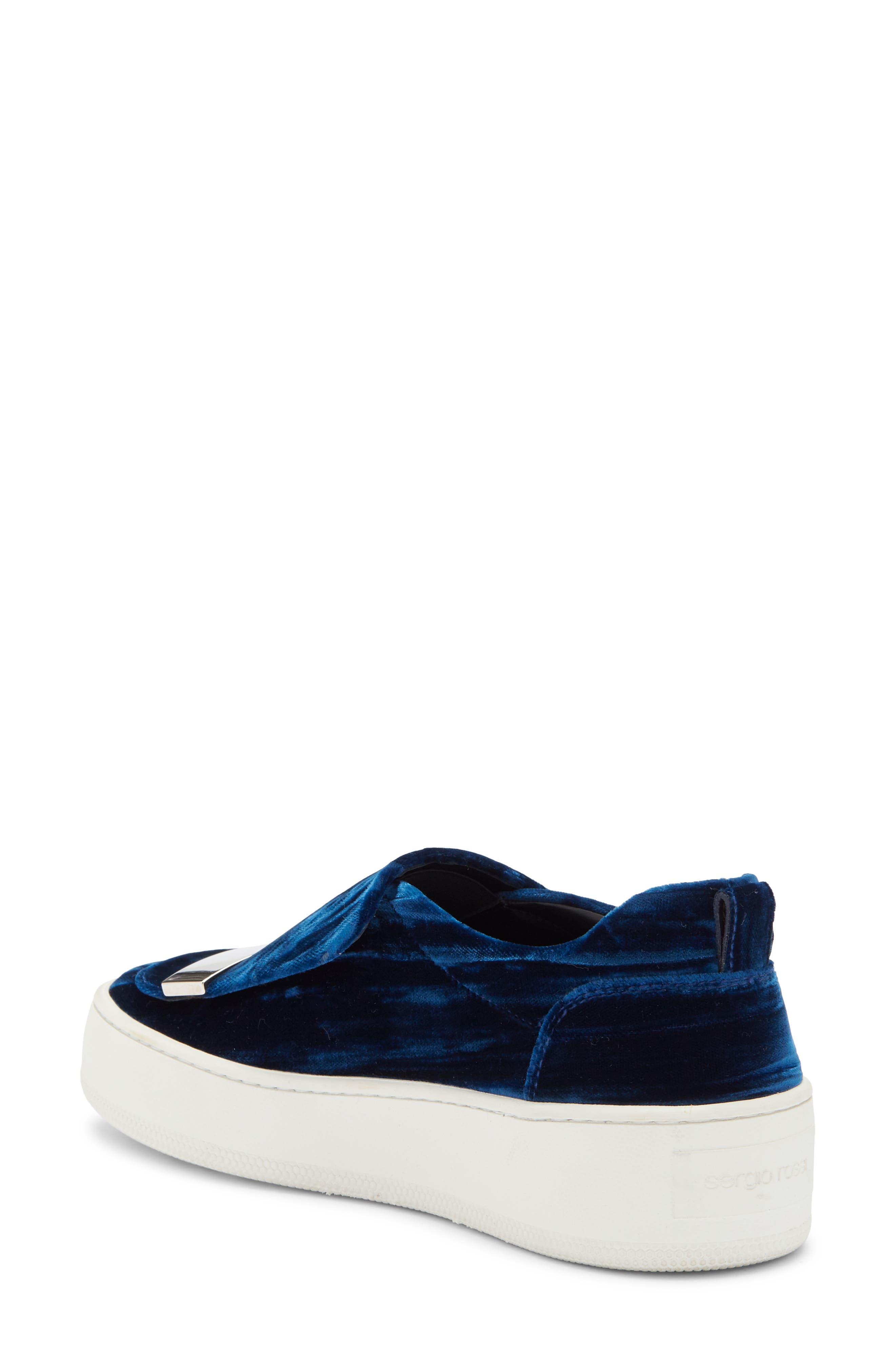 Sergio Rossi Velvet Slip-On Sneaker, Alternate, color, 
