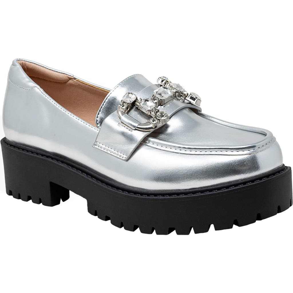 Chase & Chloe Chase And Chloe Rhinestone Bit Platform Loafer