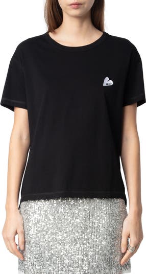 売れ筋商品|||ザディグ エ ヴォルテール Tシャツ レディース トップス MARTA HEART  - Basic T-shirt - black ザディグ エ ヴォルテール レディース Tシャツ トップス MARTA