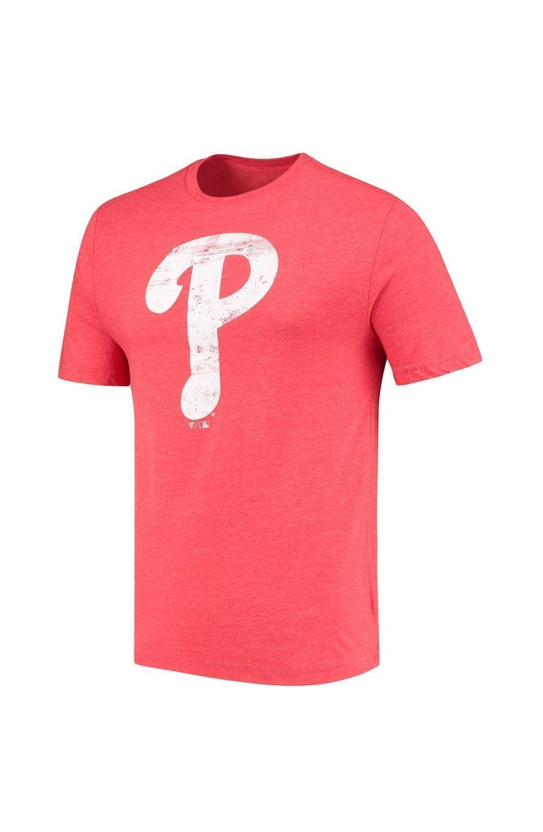 FANATICS Men's Fanatics Branded Red Philadelphia Phillies Weathered Official Logo Tri-Blend T-Shirt, Alternate, color, 