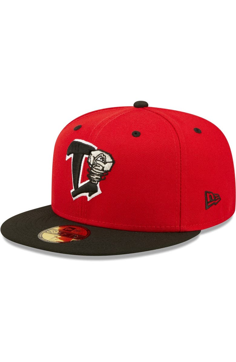 New Era Men's New Era Red Lansing Lugnuts Authentic Collection Team Home 59FIFTY Fitted Hat, Alternate, color, Red
