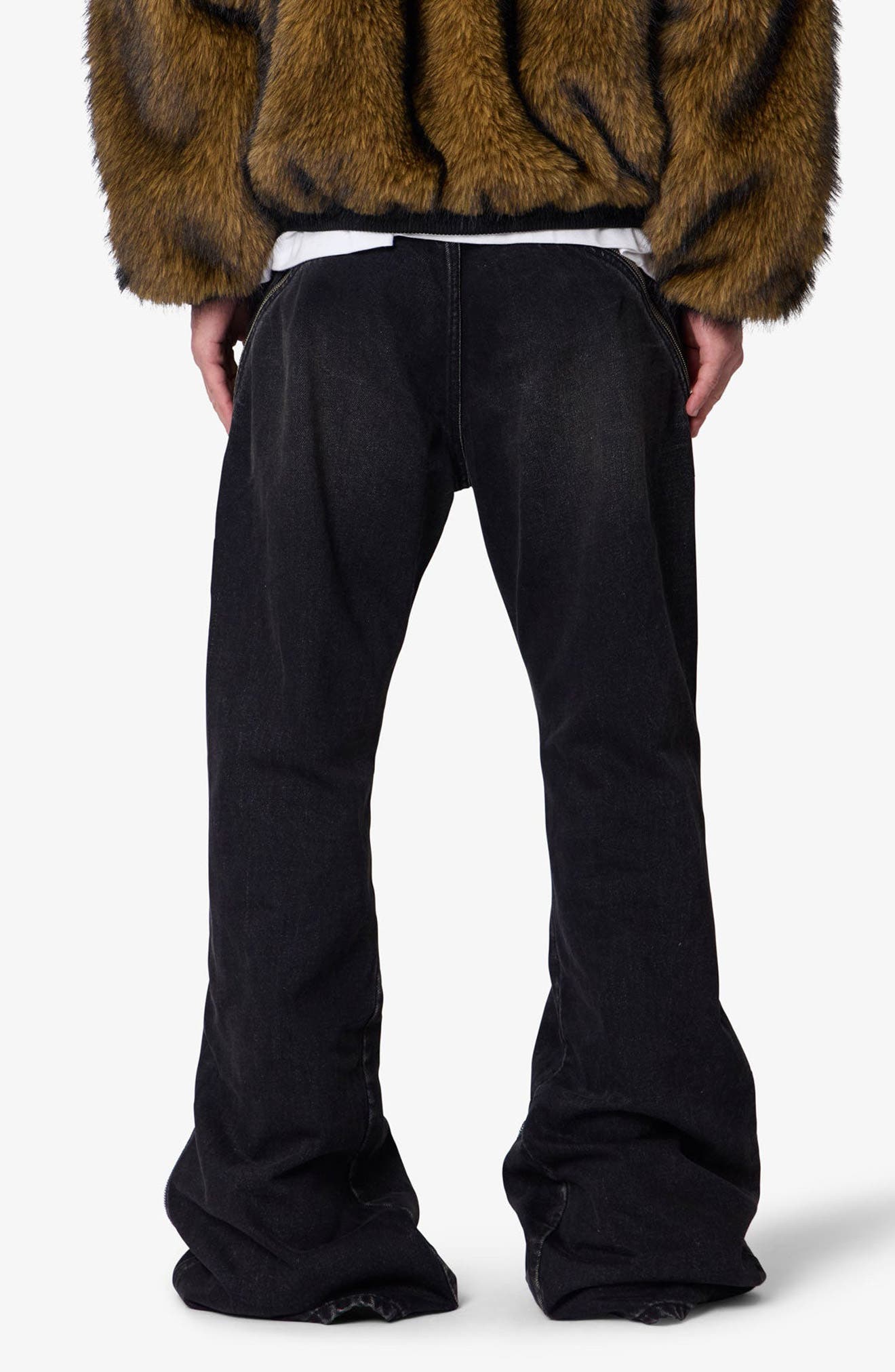 Zipper Extra Flare Leg Jeans - image 2