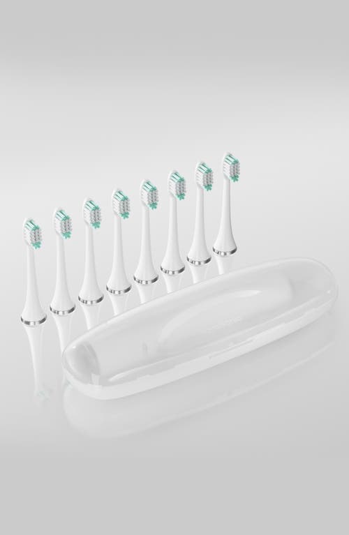 Aquasonic Vibe Series Charcoal Gray Ultrasonic Whitening Toothbrush With 8 Dupont Brush Heads & Trav In Optic White