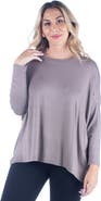 24seven Comfort Apparel Plus Size Oversized Long Sleeve Dolman Top