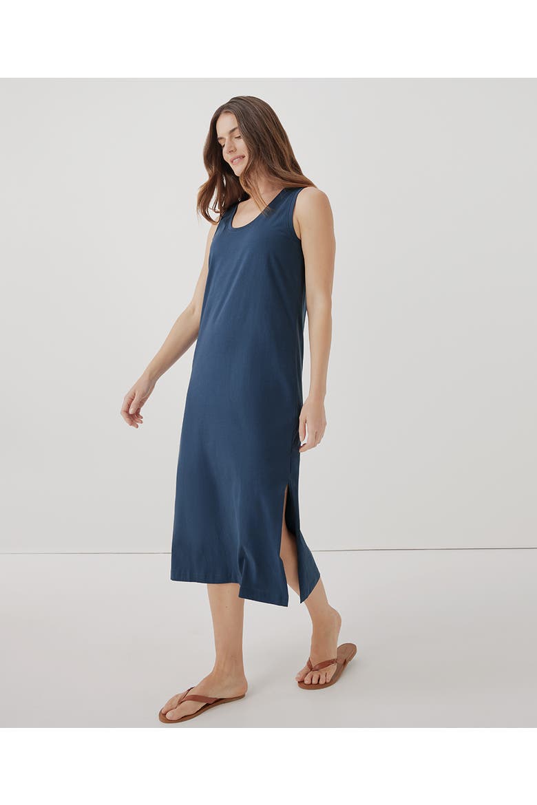 Organic Softspun Tank Midi Dress, Alternate, color, French Navy