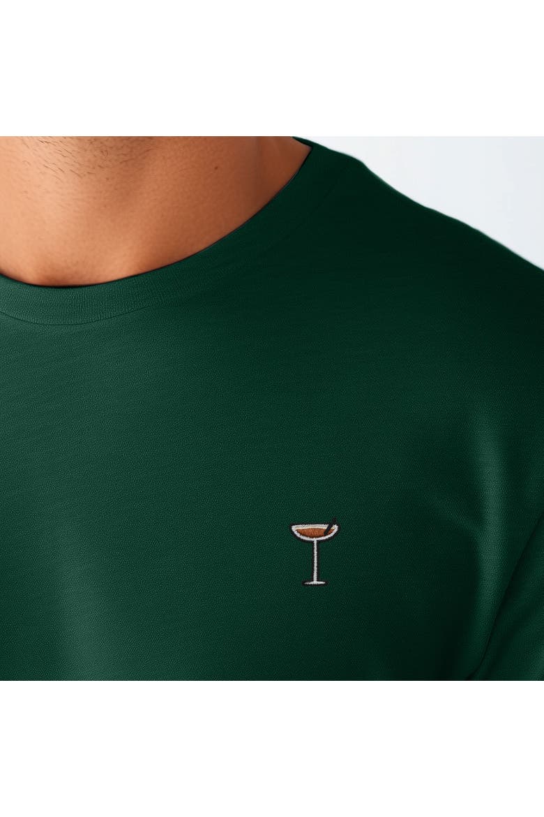 Mens Coffee Martini Midweight Tee, Alternate, color, Forest Green