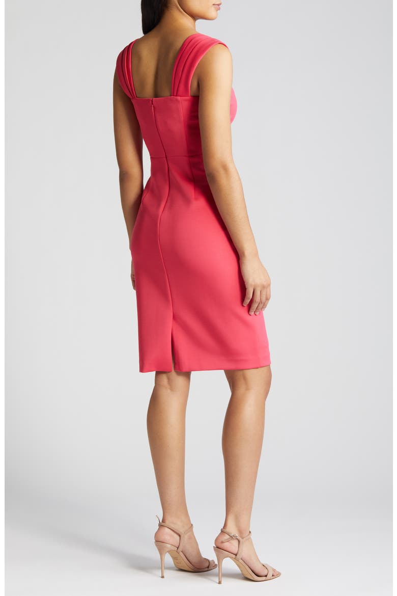 Pleated Scuba Dress, Alternate, color, HOT PINK