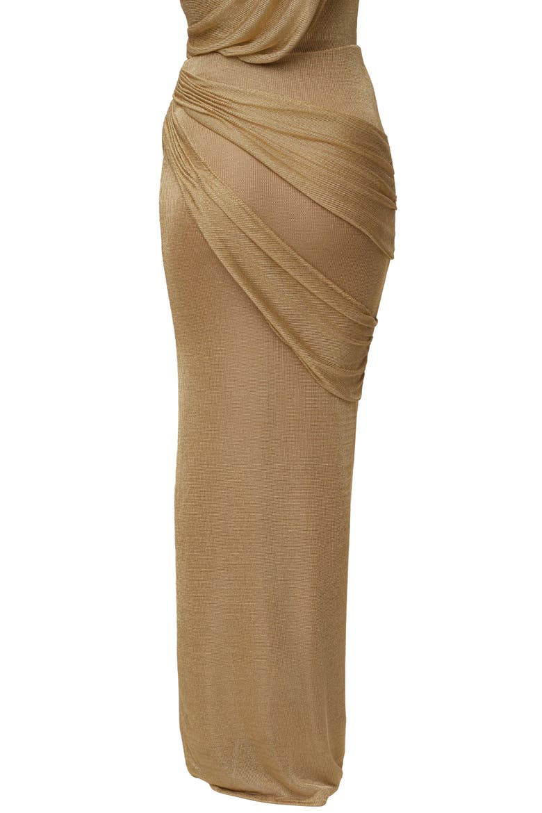 Opulent Metallic Maxi Skirt, Alternate, color, Gold