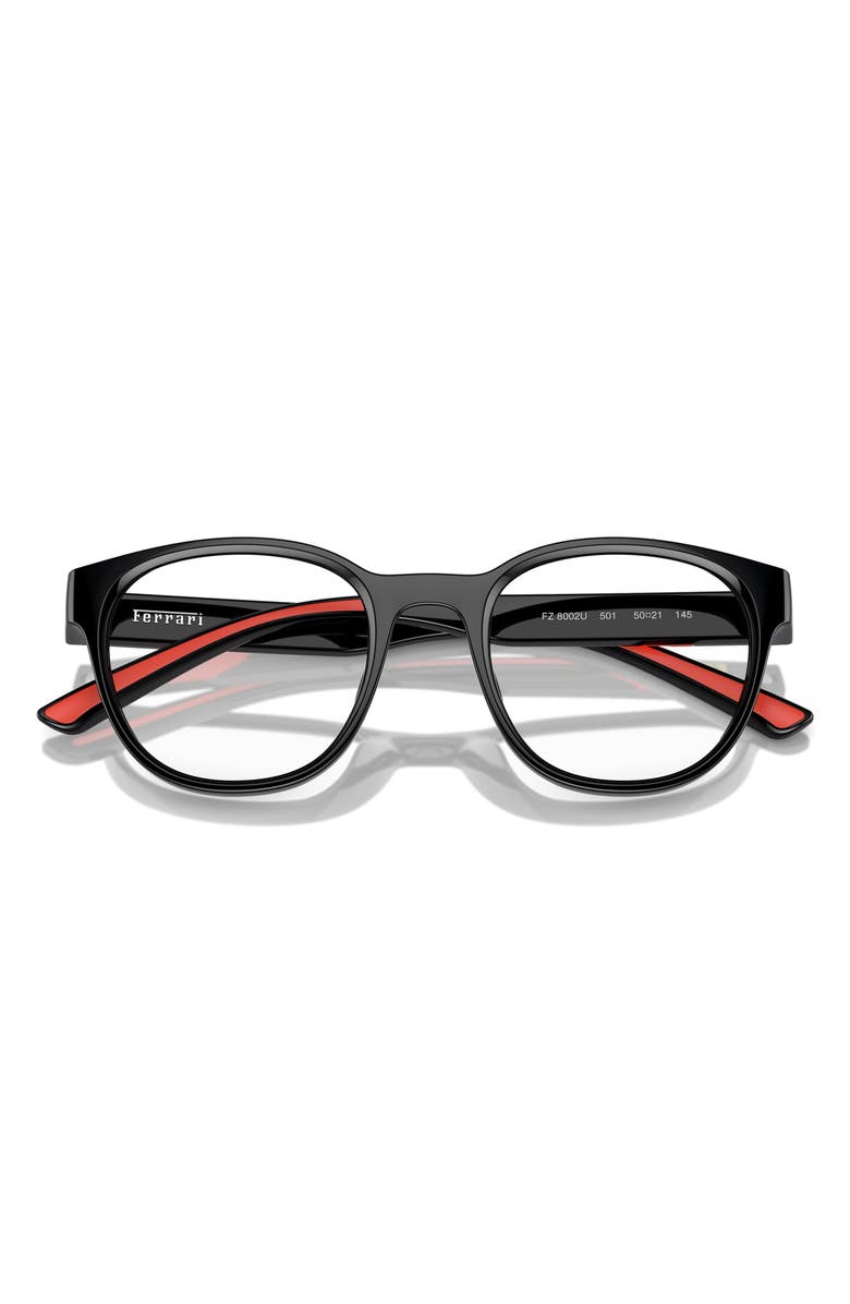 Scuderia Ferrari 50mm Small Phantos Optical Glasses, Alternate, color, Black / Demo Lens