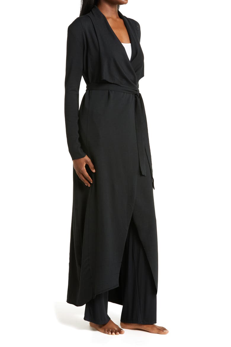Stretch Pima Cotton & Modal Robe, Alternate, color, IMMERSED BLACK