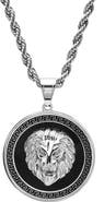 STEELTIME Men's Stainless Steel Lion Head Pendant Necklace