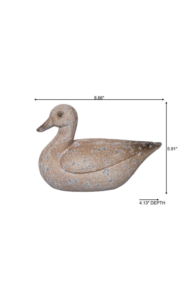 Transpac Resin Garden Duck Garden Accents Multicolored for Spring Home Decor, Alternate, color, Brown