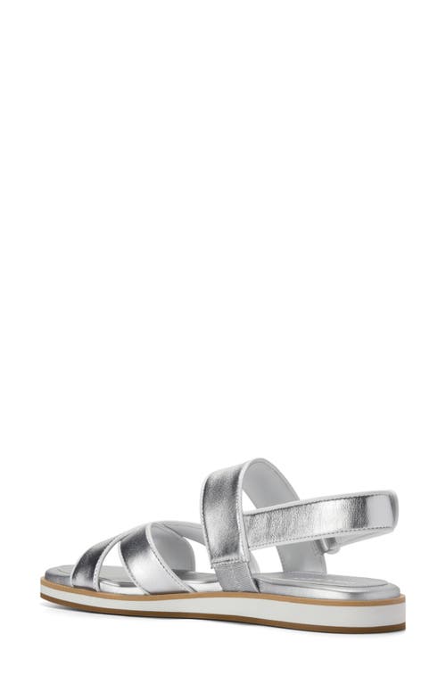 Cole Haan Mirabelle Crisscross Sandal In Silver Metallic/white
