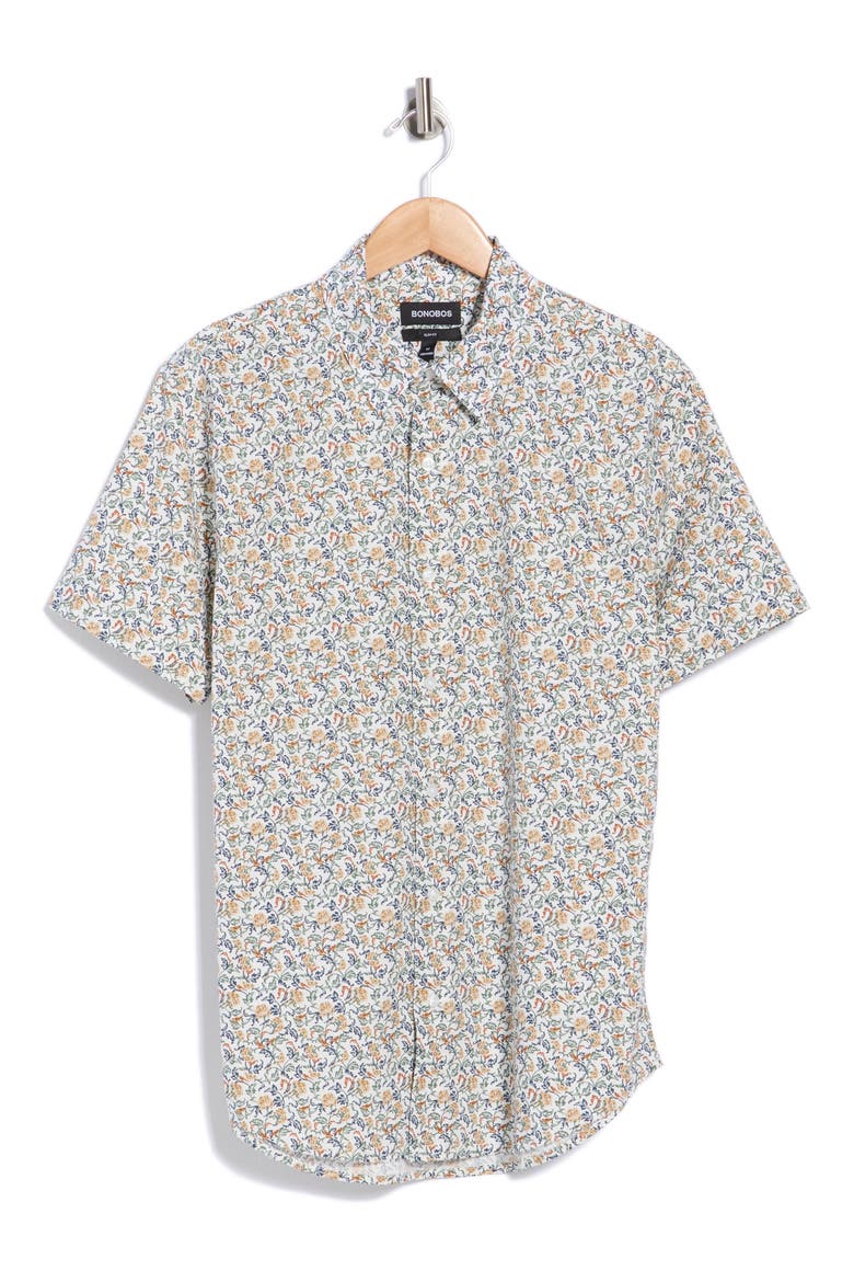 Slim Fit Stretch Cotton Poplin Button-Up Shirt, Main, color, EARLY BIRD V2 C1