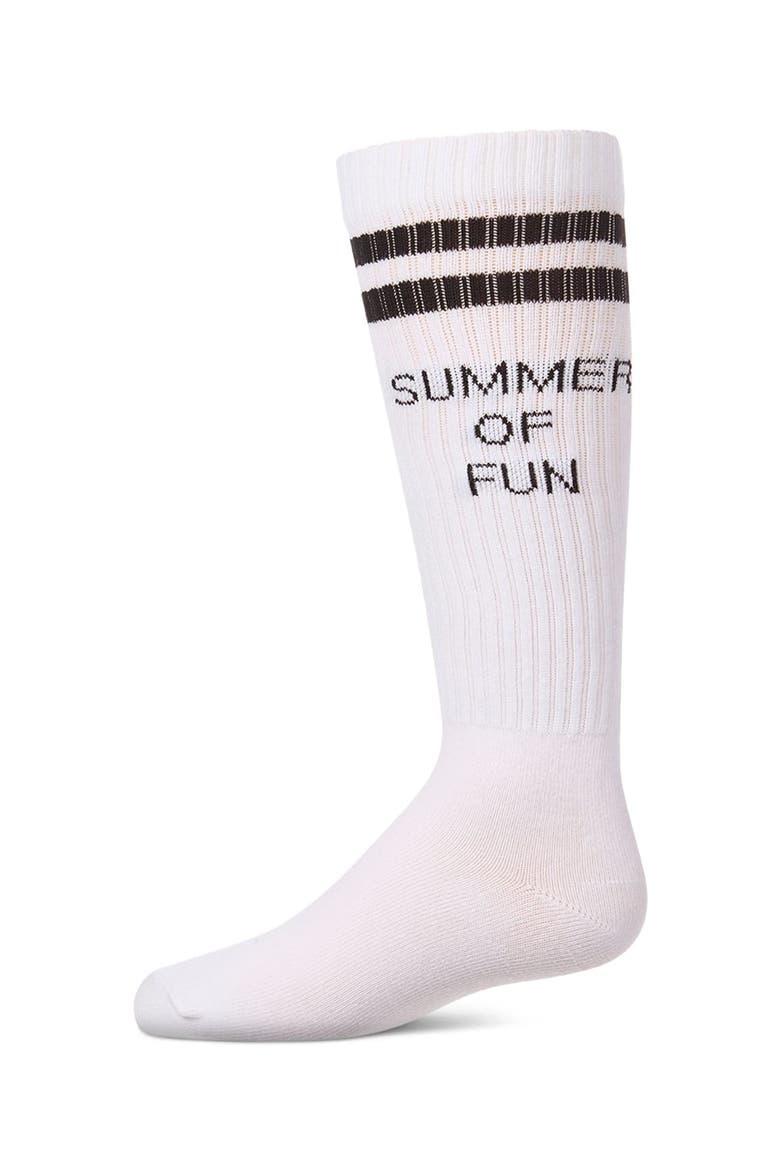 Summer Of Fun Varsity-Stripe Knee High Sock, Main, color, Black