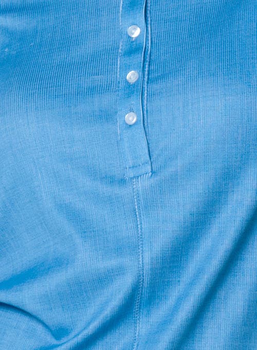 Lucky In Love Linen Play Henley Top In Purple