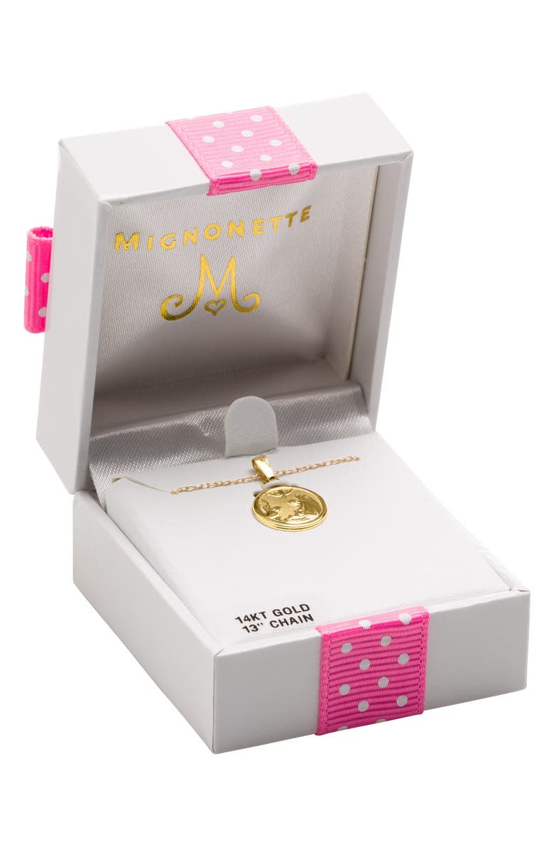 Mignonette 14k Gold Guardian Angel Pendant Necklace, Alternate, color, Gold