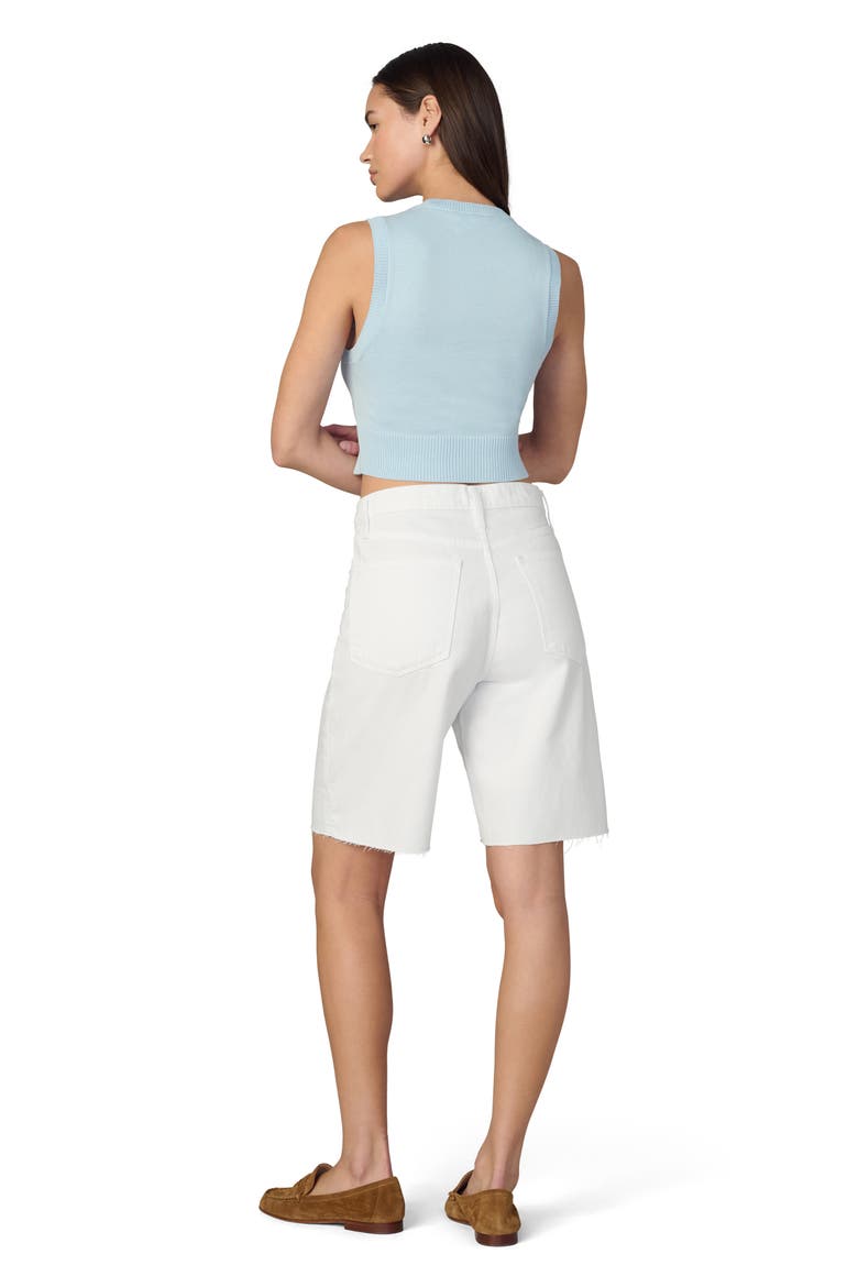 The Ryan Low Slung Cutoff Bermuda Denim Shorts, Alternate, color, WHITE