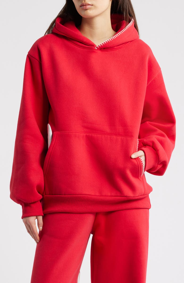 HAPPY CAMP3R Scarlett Heartfelt Graphic Hoodie, Main, color, Deep Red