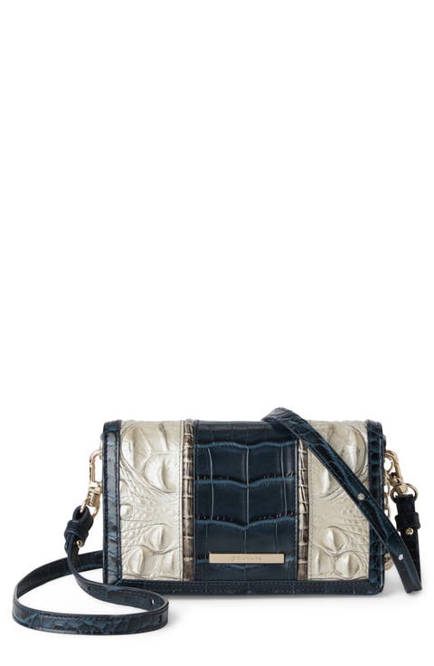 Minuette Croc Embossed Leather Crossbody Bag