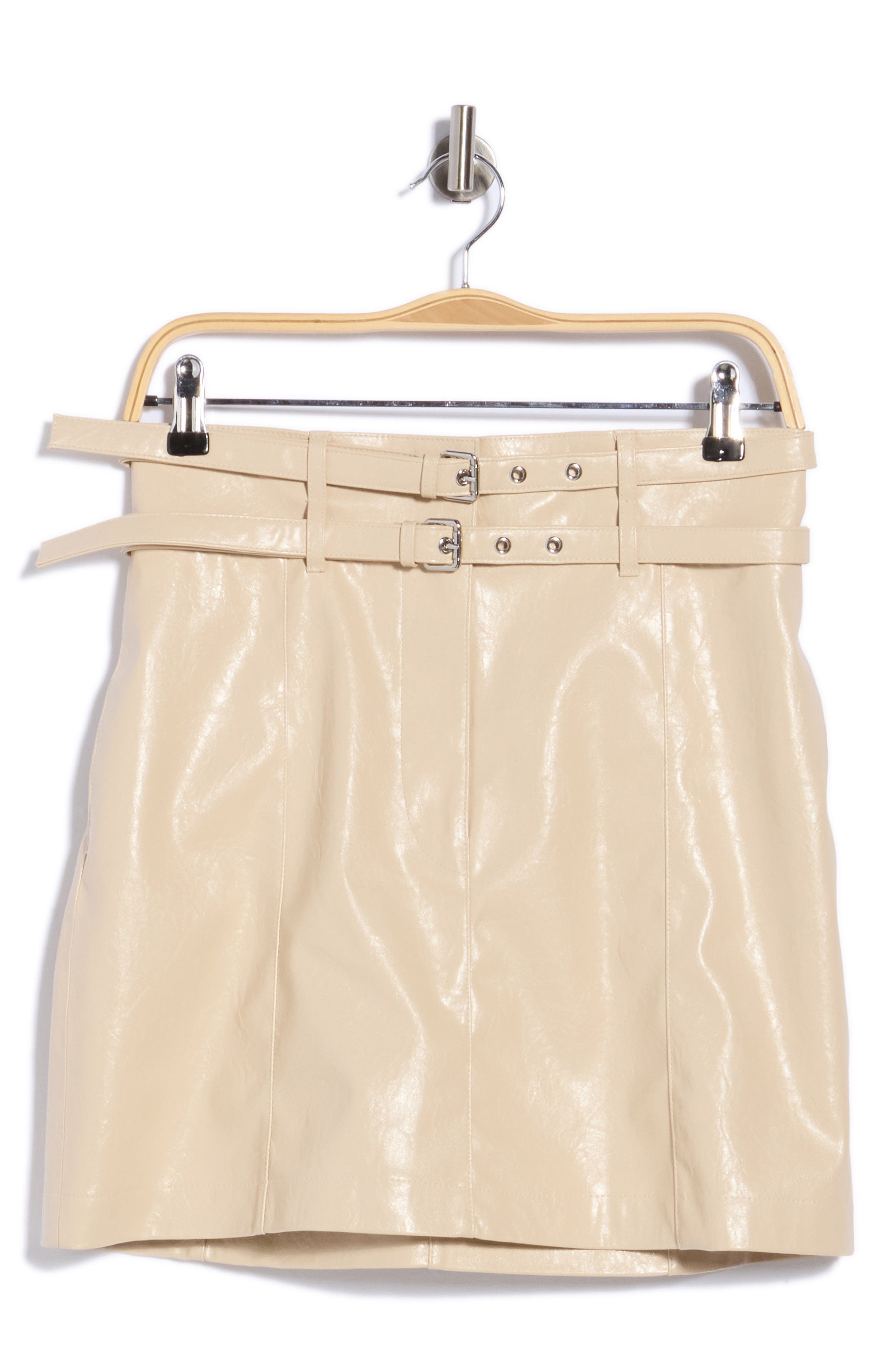 Vashy Faux Leather Miniskirt