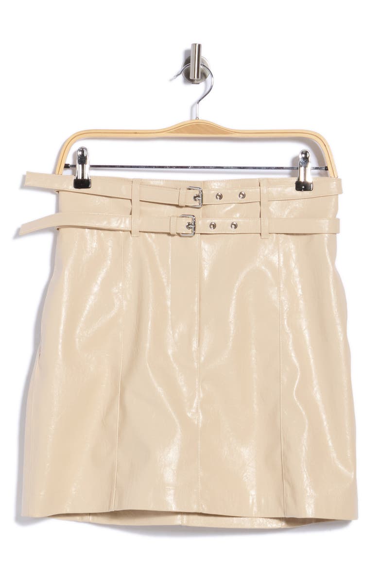 Vashy Faux Leather Miniskirt, Main, color, OPEN BGE