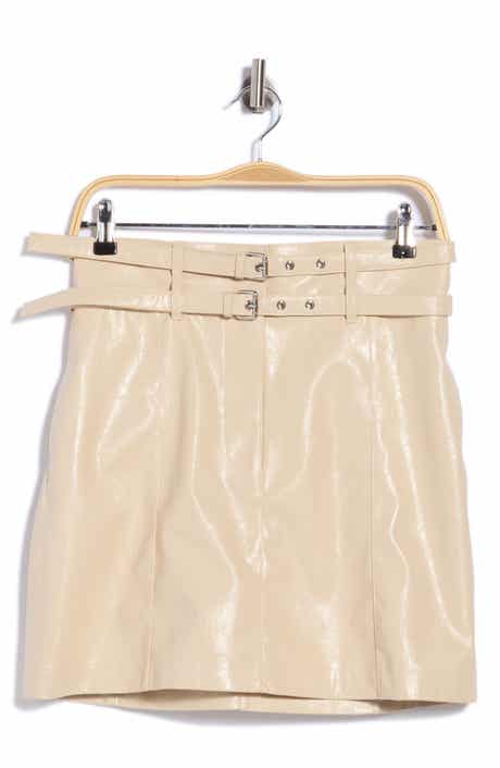 Vashy Faux Leather Miniskirt