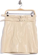 BOSS Vashy Faux Leather Miniskirt