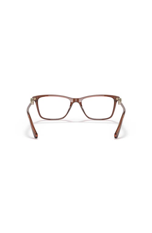 Versace 53mm Rectangle Optical Glasses In Brown