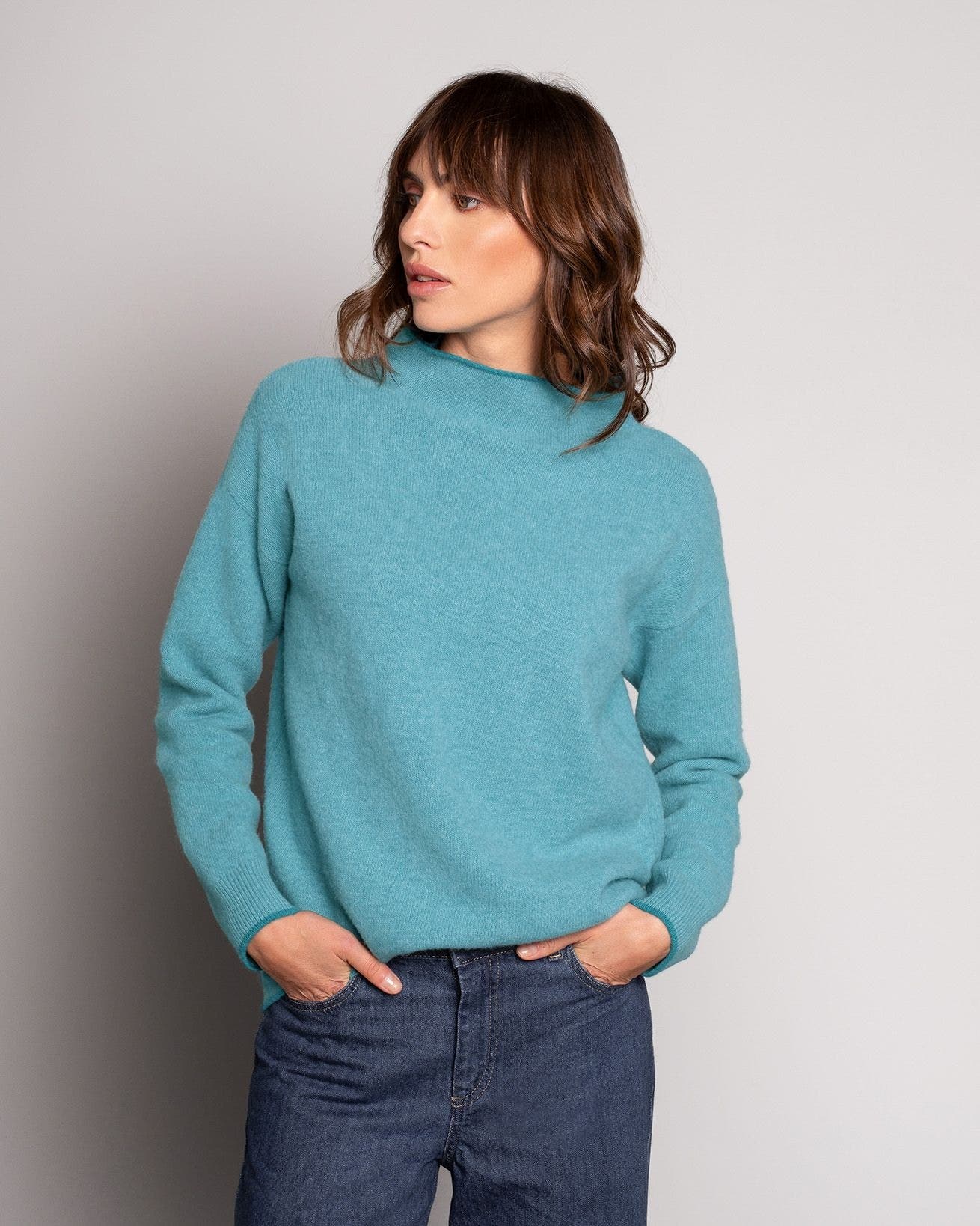 women's turtleneck tunic tops